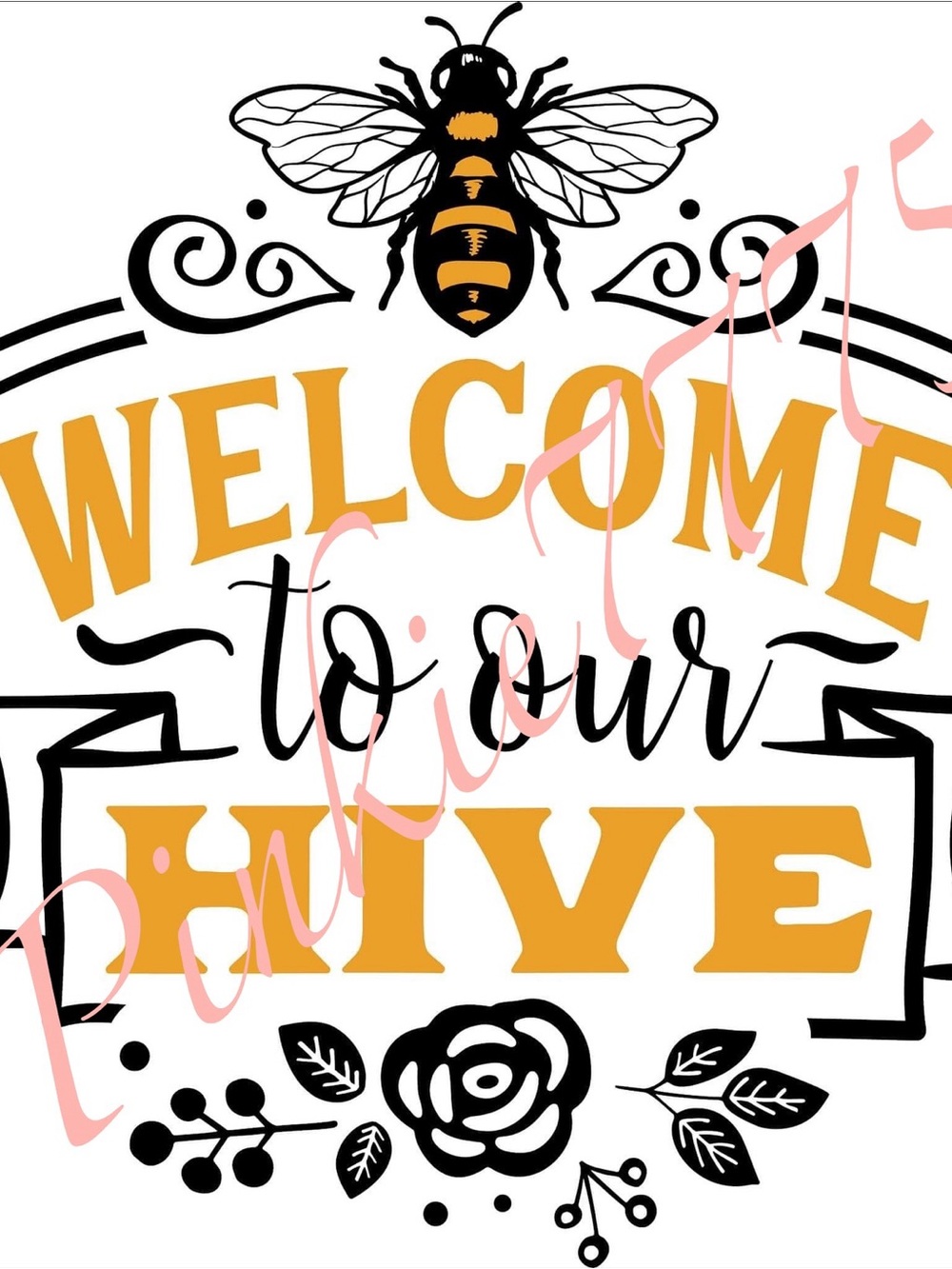 Welcome to Our Hive kitchen towel  - Yellow and Black Home Decor